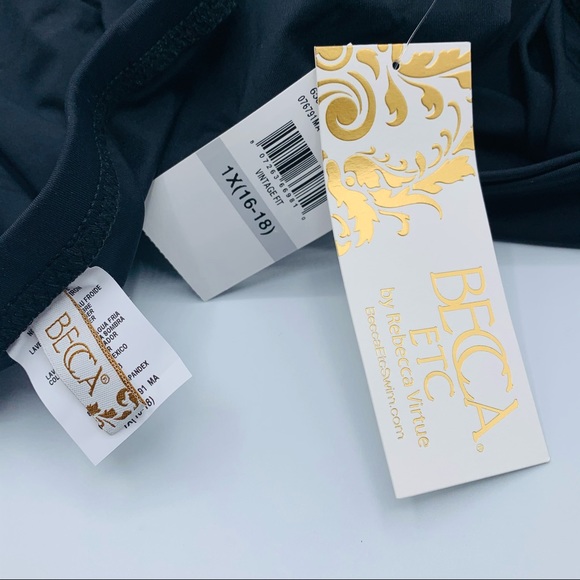 NWT BECCA Peyton High Waist Bikini Bottom Black - Picture 6 of 12